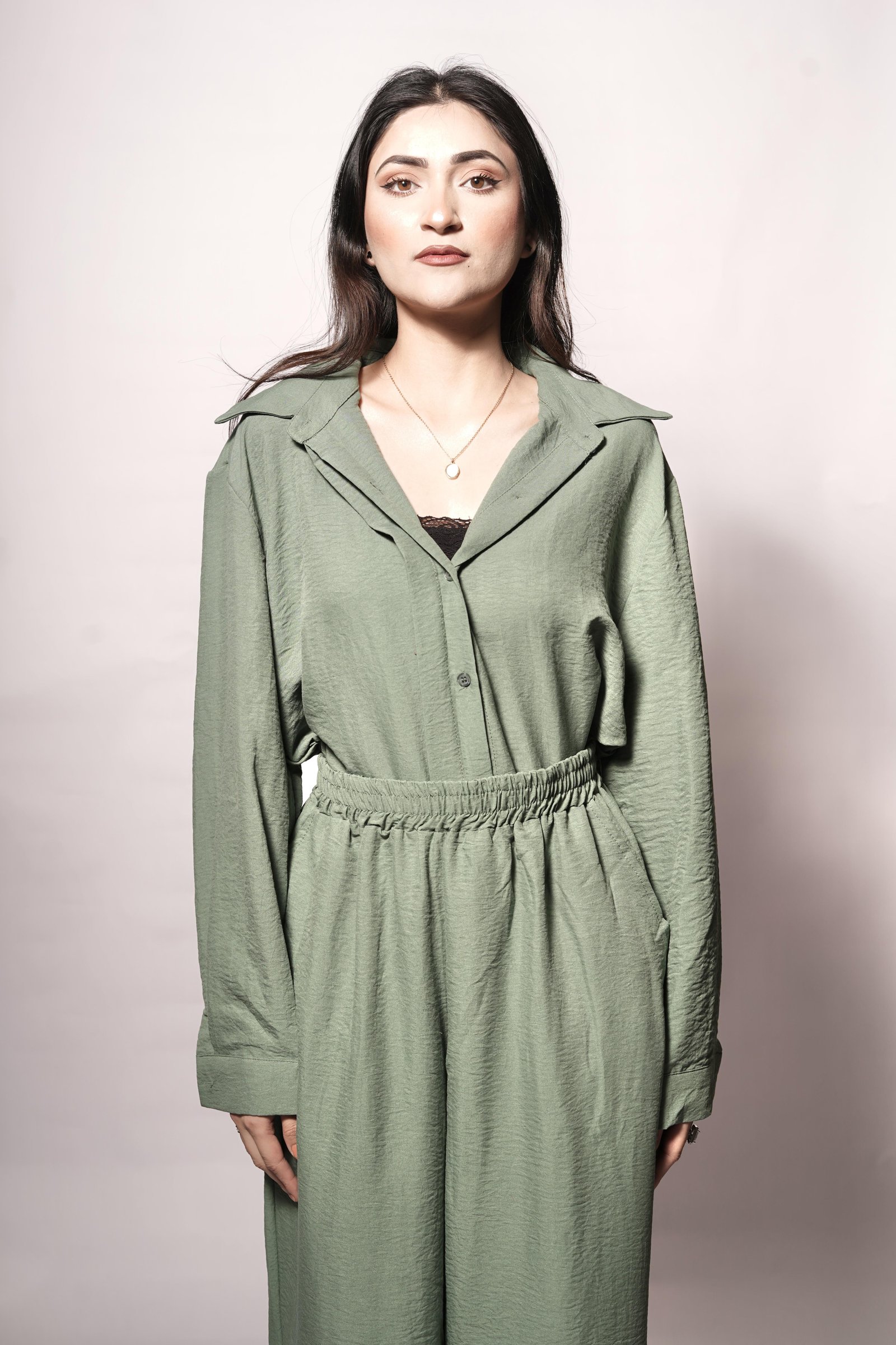 Muted Grey-Green Co-ord Set